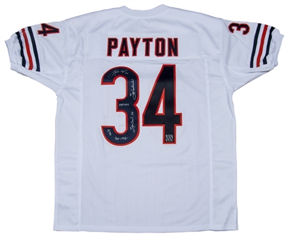 Walter Payton Autographed/Inscribed Chicago Bears Stat Jersey (PSA/DNA)